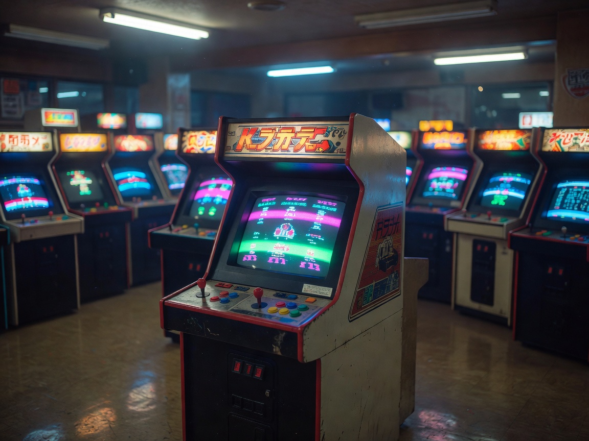 Retrohenkinen pelihalli ja videopelikone